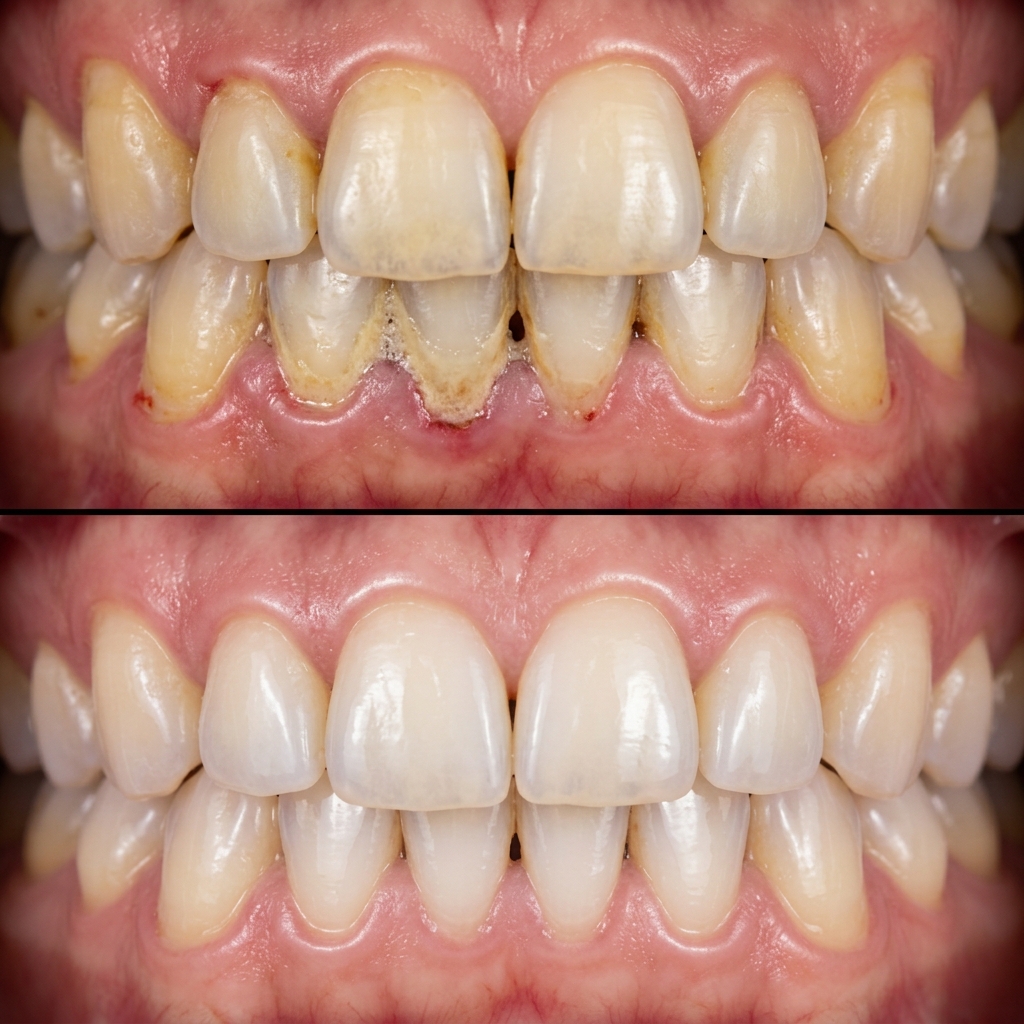 Antes y después de Odontología General y Limpieza Dental - Dr. Víctor Segarra